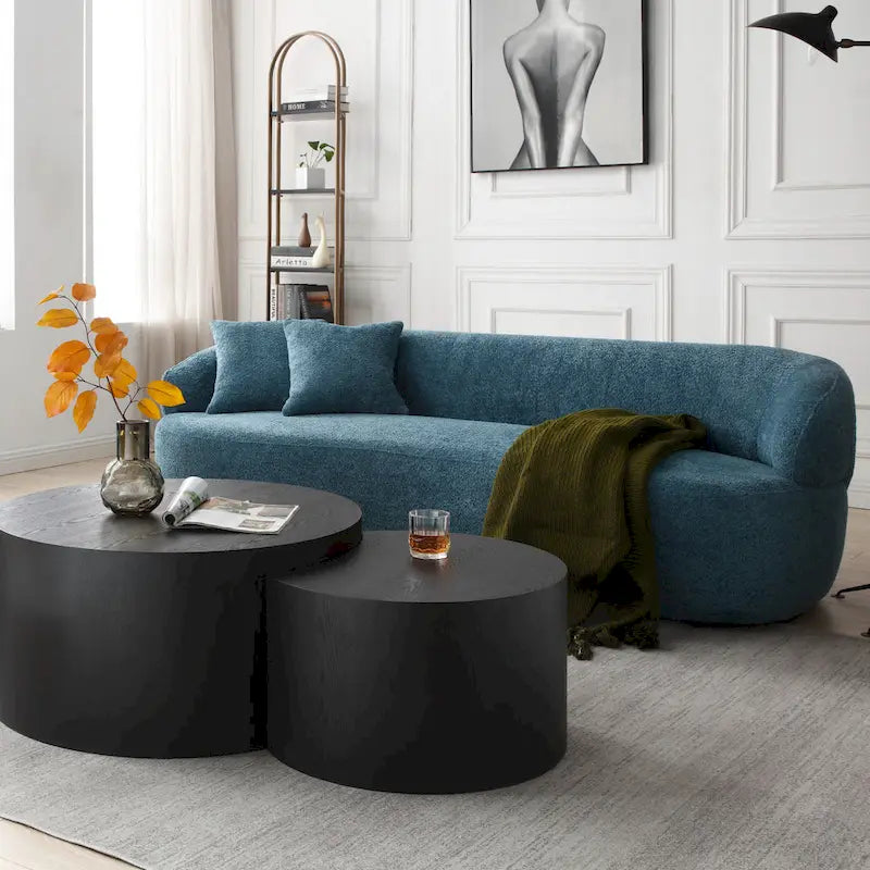 Canapé 3 places moderne incurvé en tissu de 219,99 cm