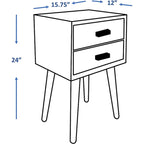 Table de chevet à deux tiroirs