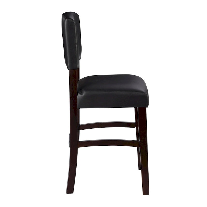 Tabouret de comptoir en similicuir, espresso, 61,4 cm