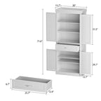 Meuble à chaussures de 76 cm avec portes, Armoire de rangement en bois sur pied