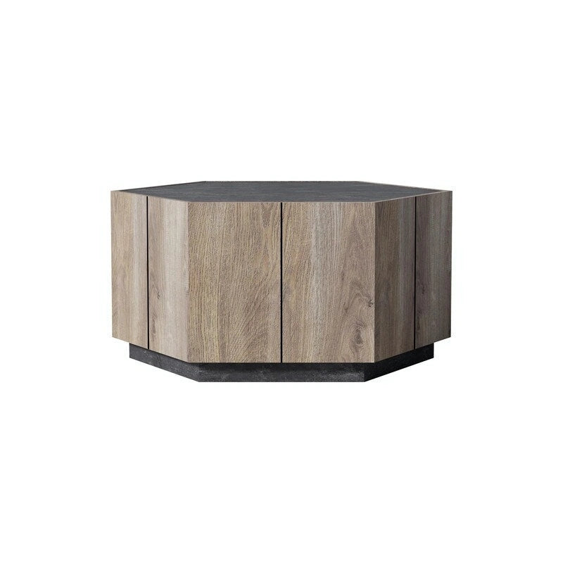 Table basse hexagonale rétro de jardin avec 2 tiroirs