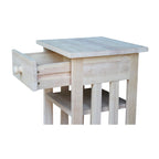 Meuble téléphone en bois d'hévéa massif inachevé, style Mission