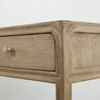 Table d'appoint carrée avec tiroir, 68,5 cm de hauteur, Blanc délavé