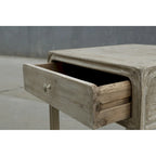 Table d'appoint carrée avec tiroir, 68,5 cm de hauteur, Blanc délavé