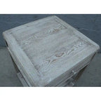 Table d'appoint carrée avec tiroir, 68,5 cm de hauteur, Blanc délavé