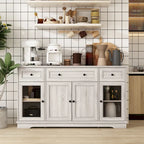 Meuble de buffet élégant imitation bois avec étagères réglables
