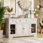 Meuble de buffet élégant imitation bois avec étagères réglables