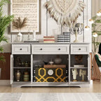 Meuble de buffet élégant imitation bois avec étagères réglables
