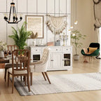Meuble de buffet élégant imitation bois avec étagères réglables