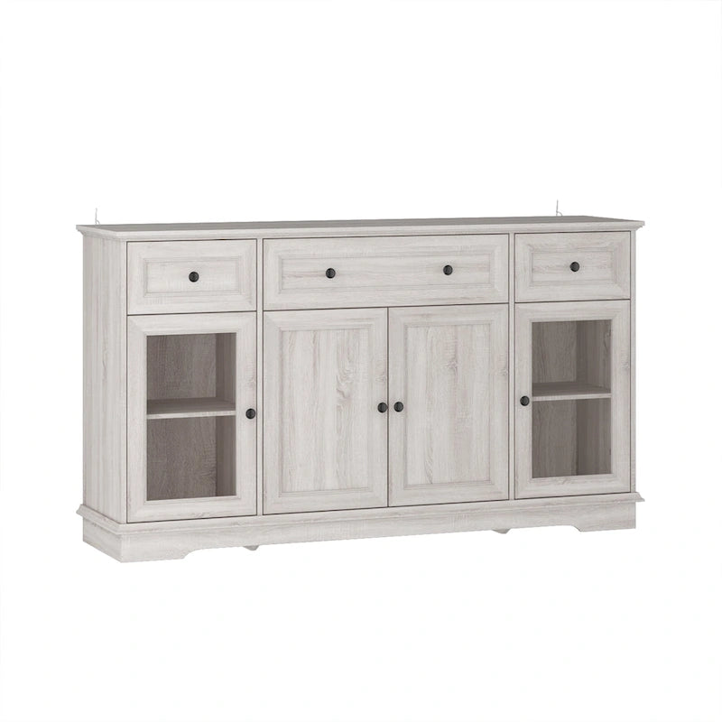 Meuble de buffet élégant imitation bois avec étagères réglables