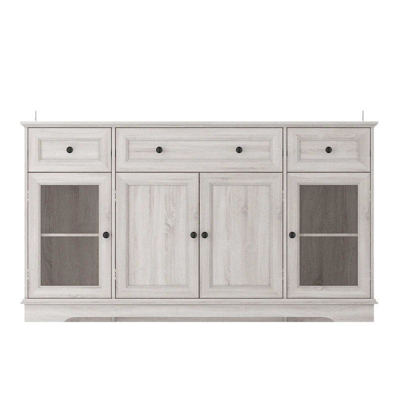 Meuble de buffet élégant imitation bois avec étagères réglables