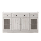 Meuble de buffet élégant imitation bois avec étagères réglables