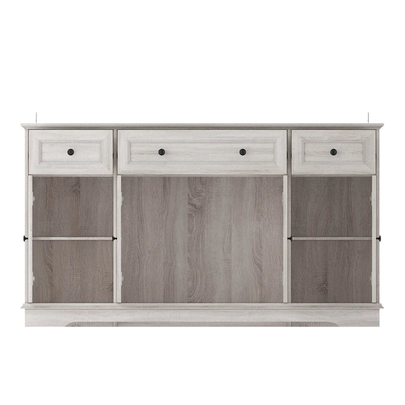 Meuble de buffet élégant imitation bois avec étagères réglables