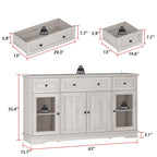Meuble de buffet élégant imitation bois avec étagères réglables