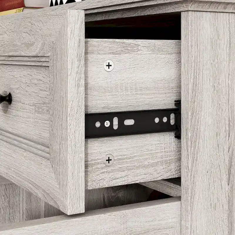 Meuble de buffet élégant imitation bois avec étagères réglables