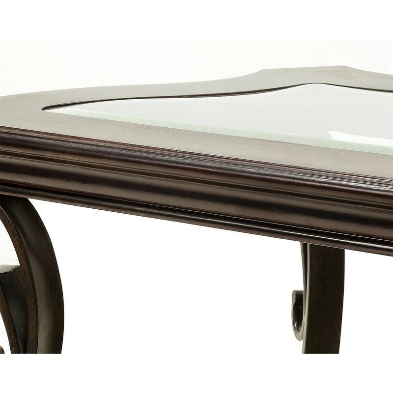Console de style rétro avec plateau en verre trempé et étagère intermédiaire