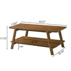 Table basse avec étagère en bois style Mid-Century