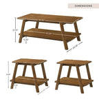 Table basse avec étagère en bois style Mid-Century