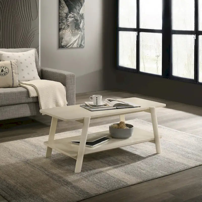 Table basse avec étagère en bois style Mid-Century