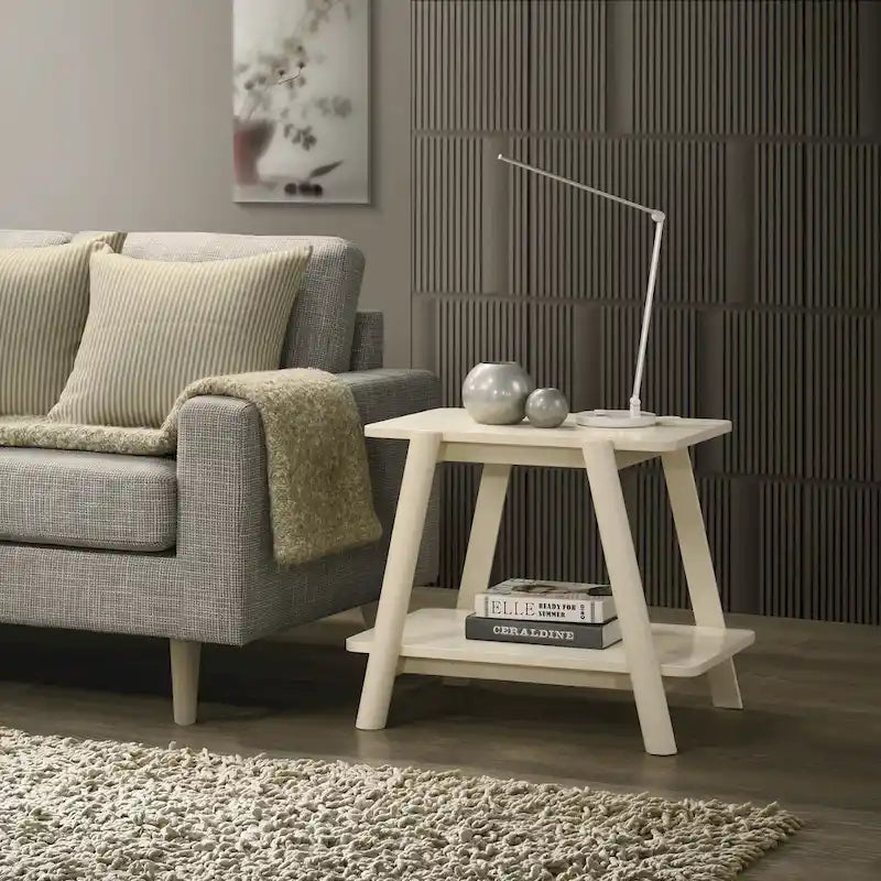 Table basse avec étagère en bois style Mid-Century