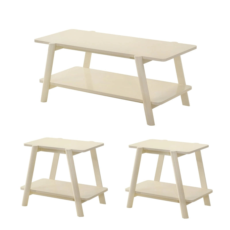 Table basse avec étagère en bois style Mid-Century
