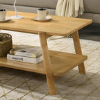 Table basse avec étagère en bois style Mid-Century