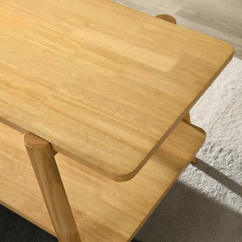 Table basse avec étagère en bois style Mid-Century
