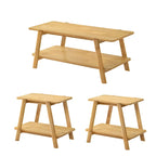 Table basse avec étagère en bois style Mid-Century