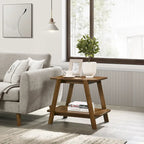 Table basse avec étagère en bois style Mid-Century