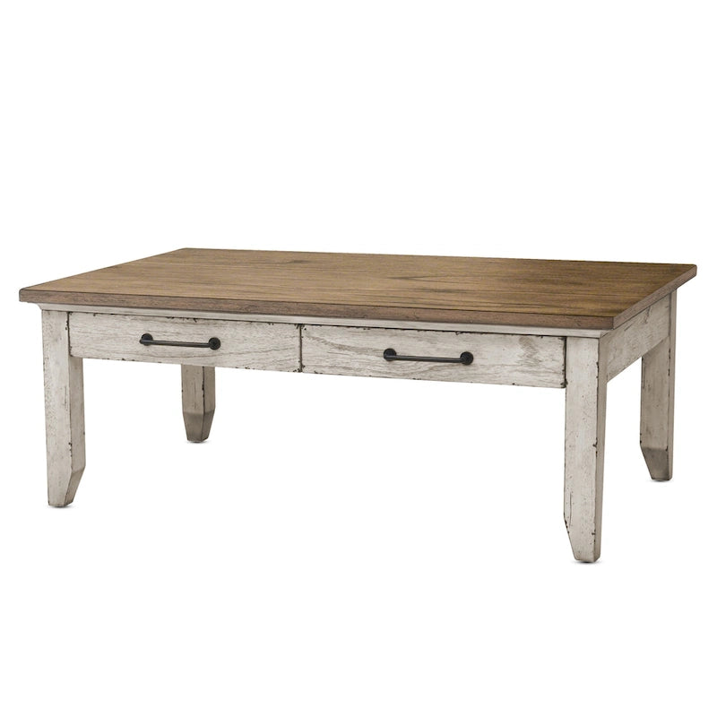 Table basse bicolore ivoire et miel