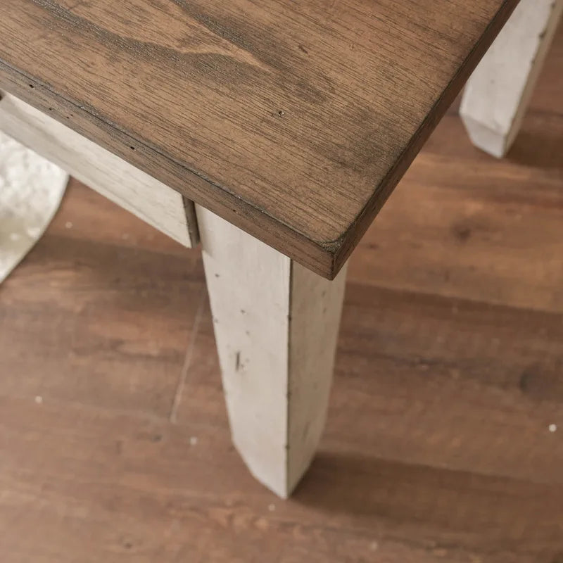 Table basse bicolore ivoire et miel