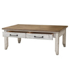 Table basse bicolore ivoire et miel