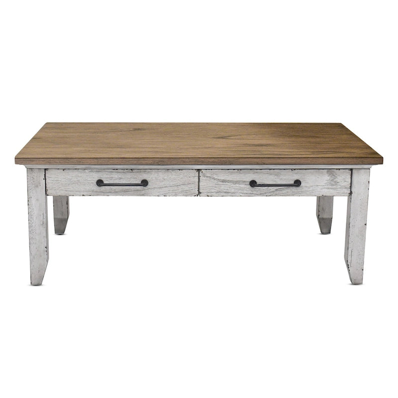Table basse bicolore ivoire et miel