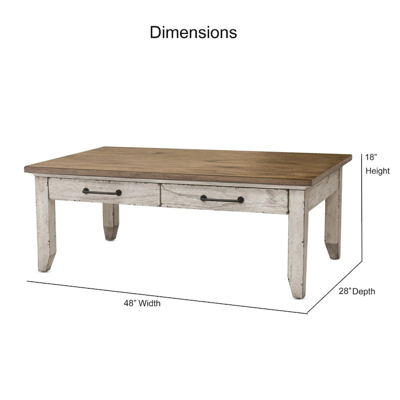 Table basse bicolore ivoire et miel