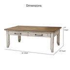 Table basse bicolore ivoire et miel