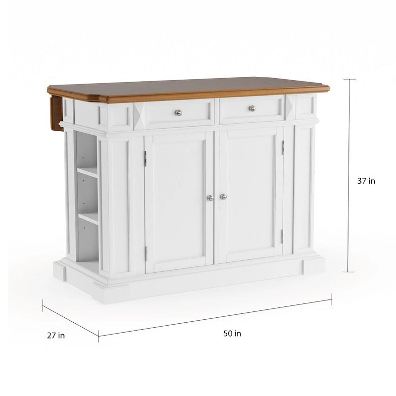 Îlot de cuisine en chêne blanc vieilli Copper Grove Cannington