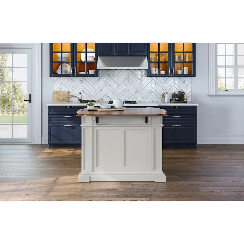 Îlot de cuisine en chêne blanc vieilli Copper Grove Cannington