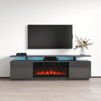 Meuble TV moderne avec insert de cheminée électrique