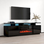 Meuble TV moderne avec insert de cheminée électrique