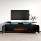 Meuble TV moderne avec insert de cheminée électrique
