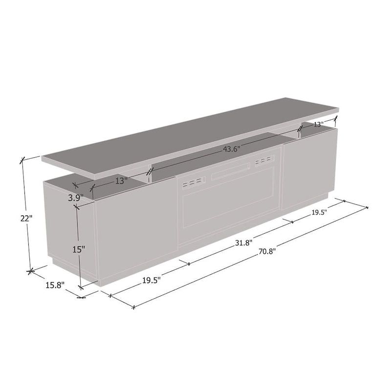 Meuble TV moderne avec insert de cheminée électrique