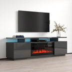 Meuble TV moderne avec insert de cheminée électrique