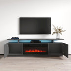 Meuble TV moderne avec insert de cheminée électrique
