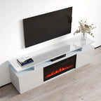Meuble TV moderne avec insert de cheminée électrique
