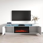 Meuble TV moderne avec insert de cheminée électrique