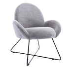 Fauteuil d'appoint moderne Rowen en polaire avec accoudoirs