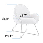 Fauteuil d'appoint moderne Rowen en polaire avec accoudoirs