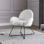 Fauteuil d'appoint moderne Rowen en polaire avec accoudoirs