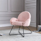 Fauteuil d'appoint moderne Rowen en polaire avec accoudoirs