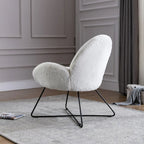 Fauteuil d'appoint moderne Rowen en polaire avec accoudoirs